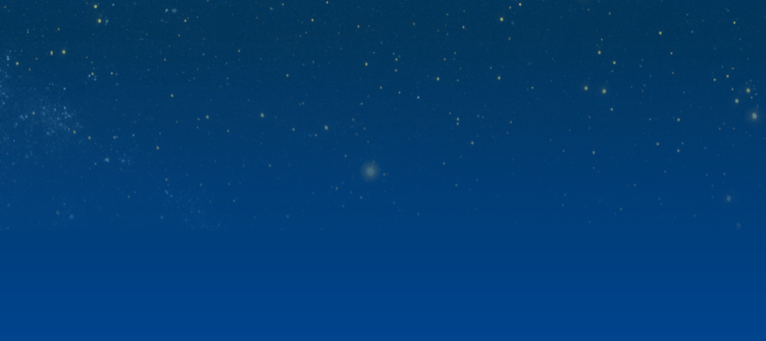 A blue gradient background with an overlay of stars